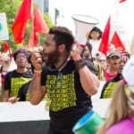 Protest against the decision made by American leaders
